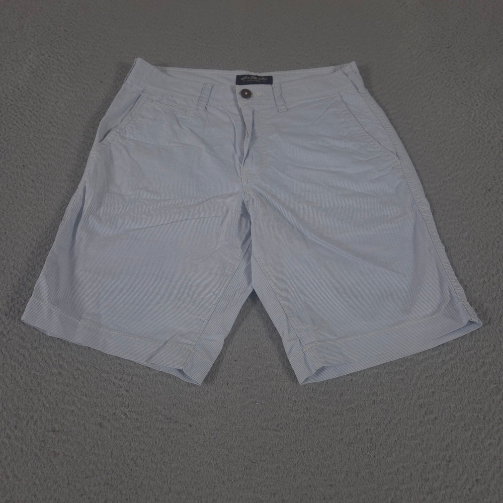 American Eagle Shorts Mens 32 Blue Classic Extreme Flex Striped Seersucker Flat